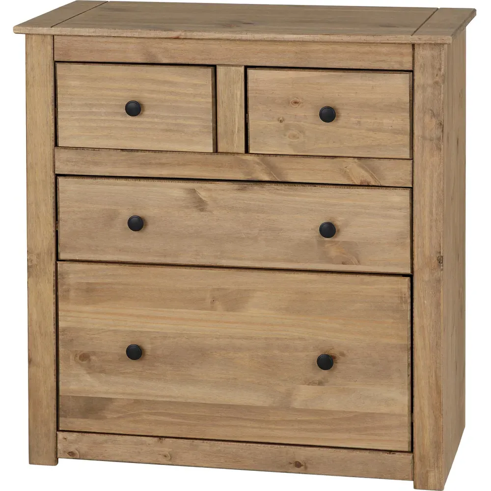 Panama 4 Drawer Chest of Drawers - Brown, Pine