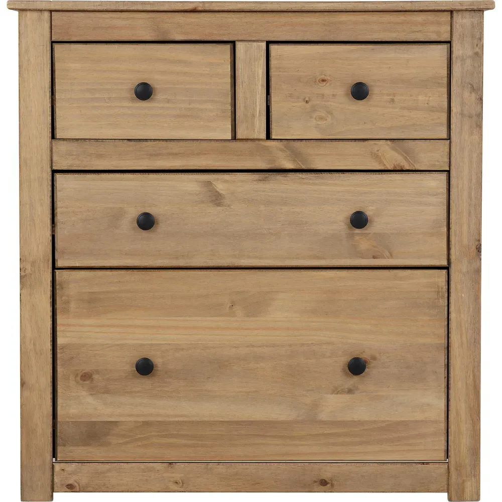 Panama 4 Drawer Chest of Drawers - Brown, Pine