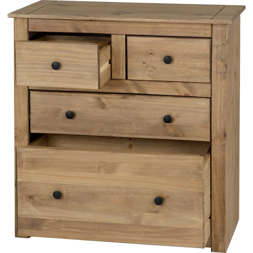 Panama 4 Drawer Chest of Drawers - Brown, Pine