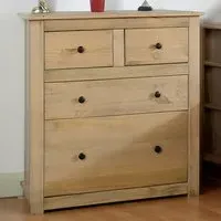 Panama 4 Drawer Chest of Drawers - Brown, Pine