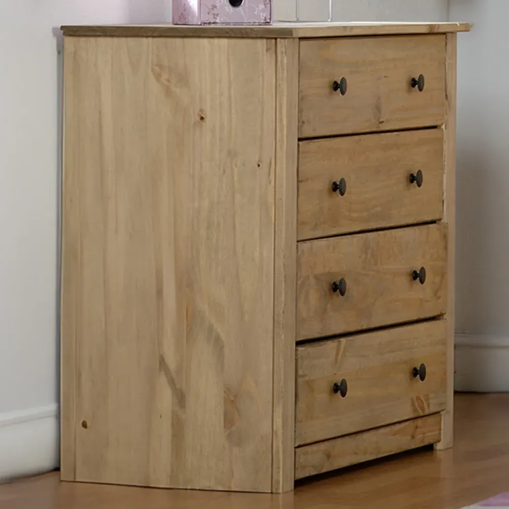 Panama 4 Drawer Chest of Drawers - Brown, Pine