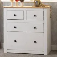 Panama 4 Drawer Chest of Drawers - White, Pine