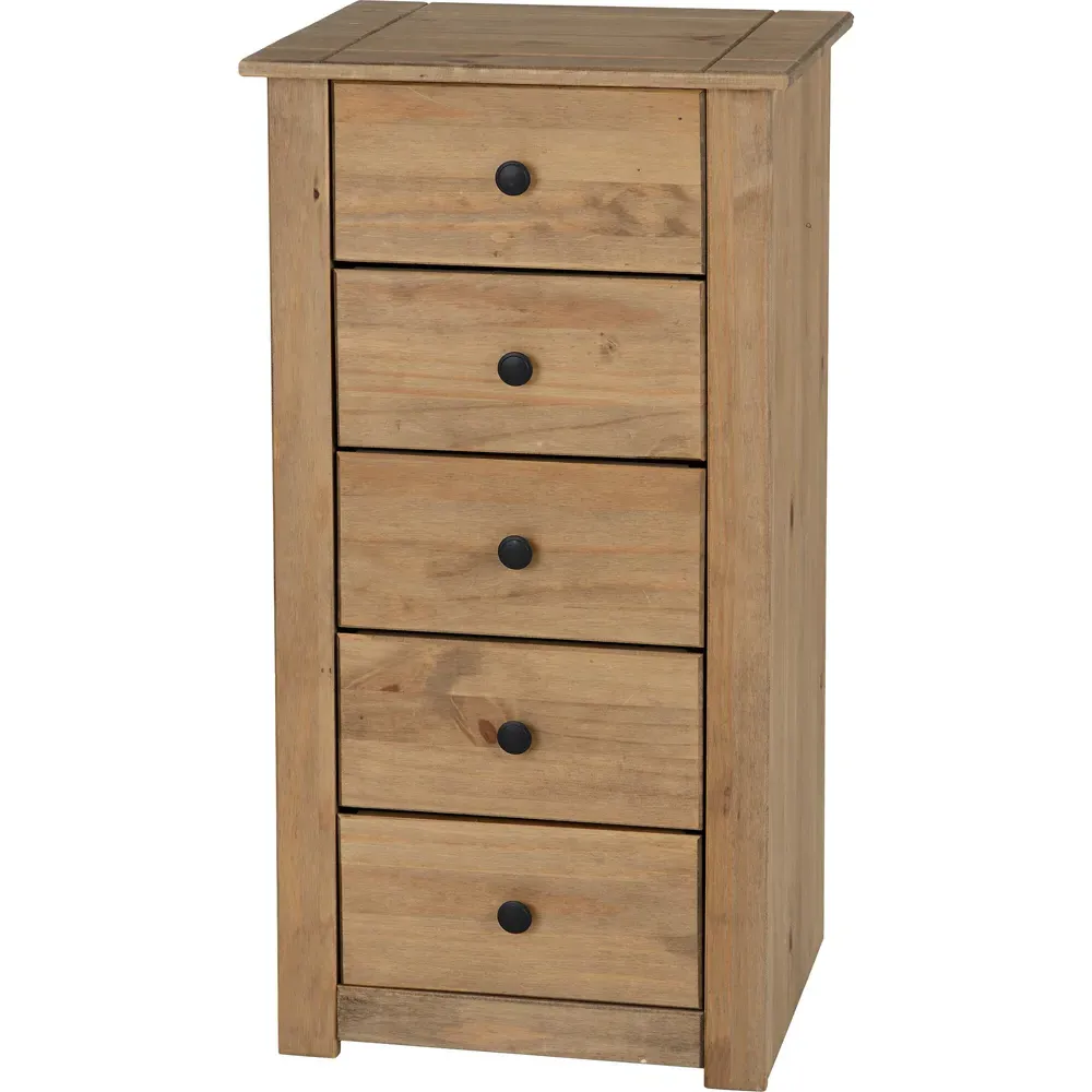 Panama 5 Drawer Chest of Drawers - Brown, Pine