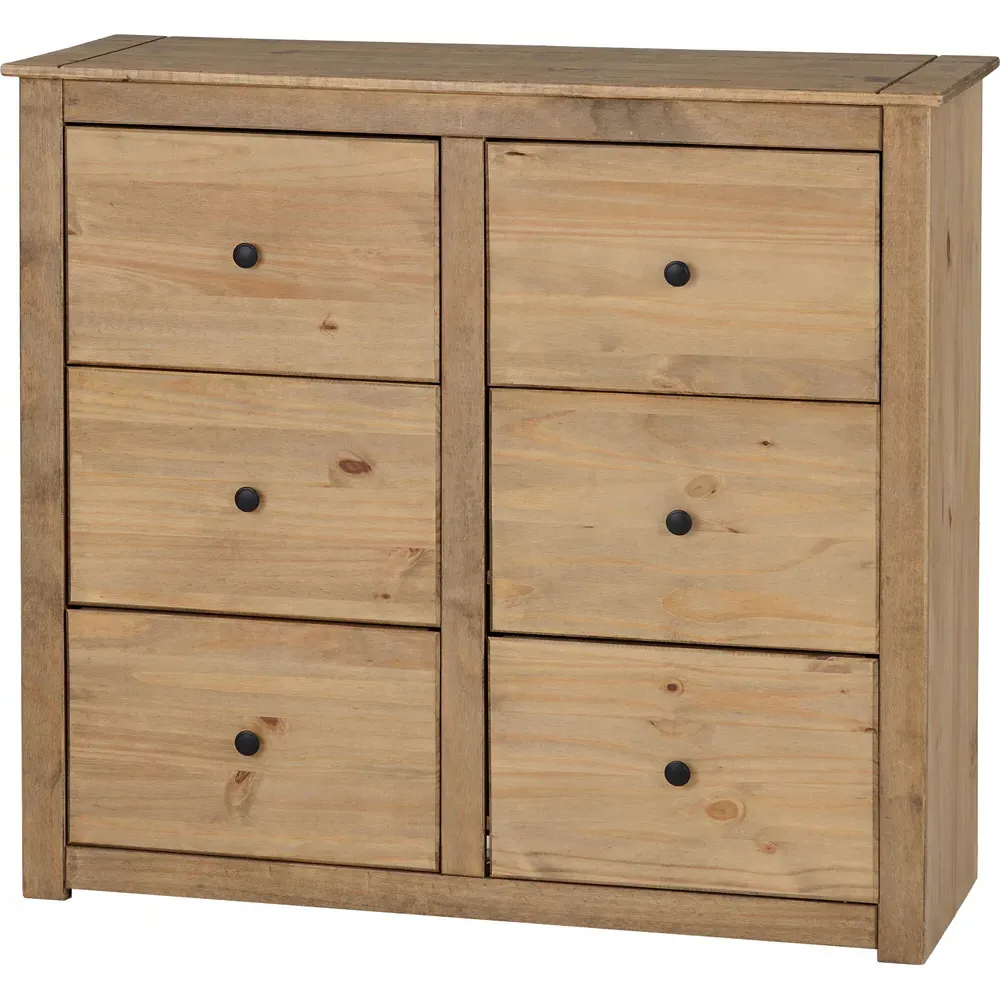 Panama 6 Drawer Chest of Drawers - Brown, Pine
