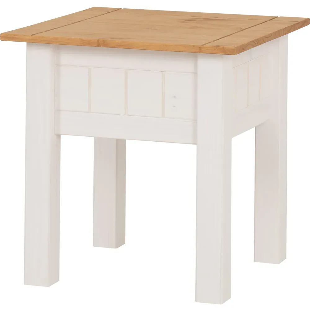 Panama Lamp Table - White, Pine
