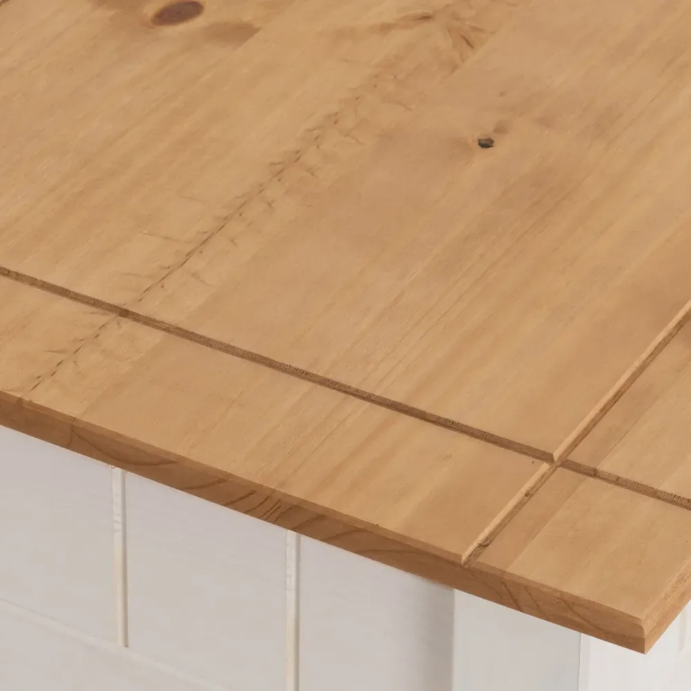 Panama Lamp Table - White, Pine