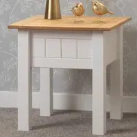 Panama Lamp Table - White, Pine