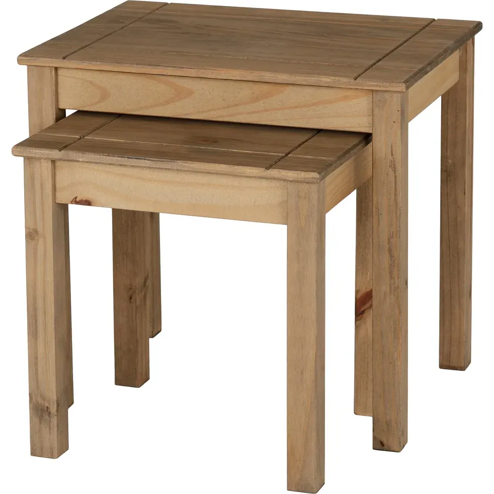 Panama Nest of Tables Set of 2 - Brown, Pine