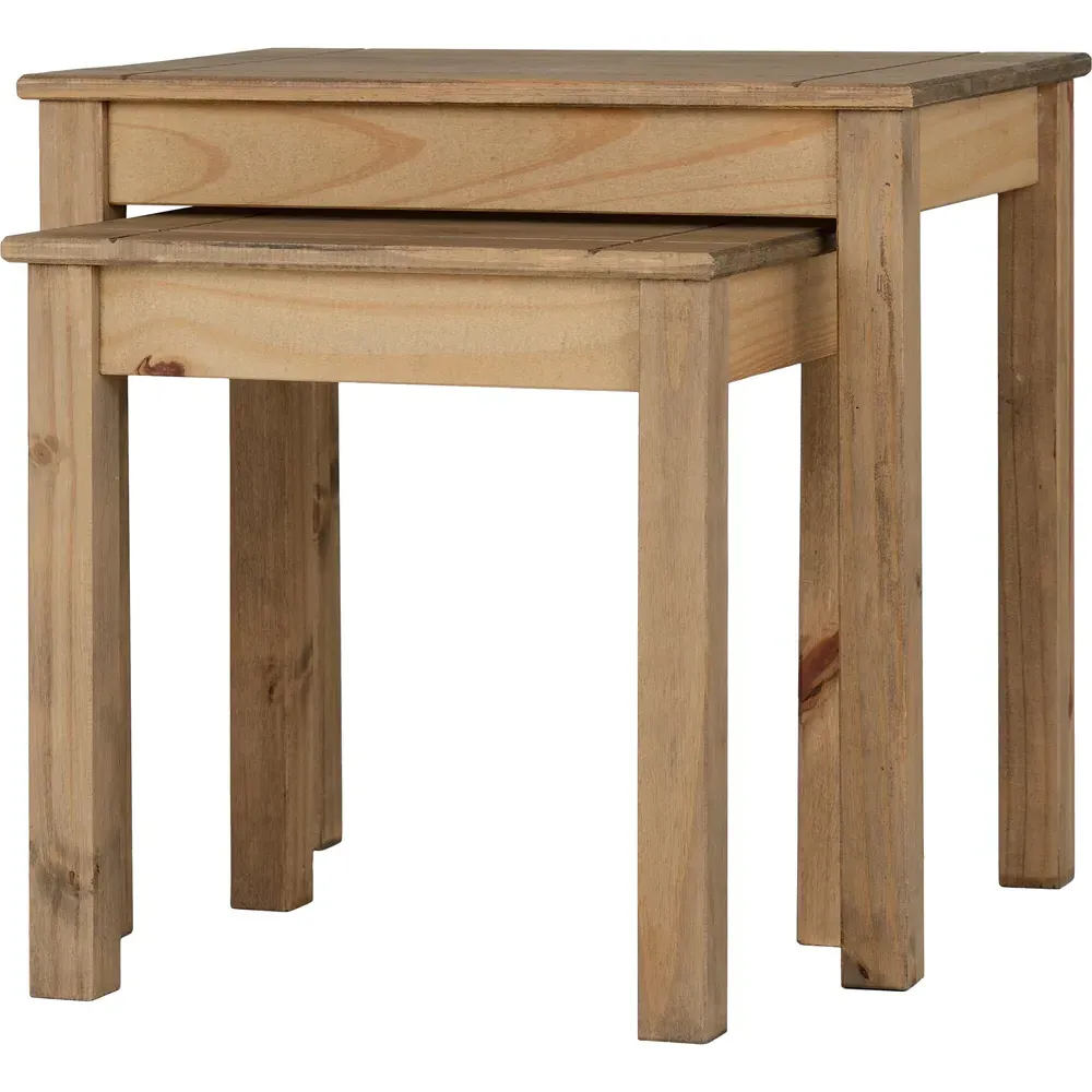 Panama Nest of Tables Set of 2 - Brown, Pine