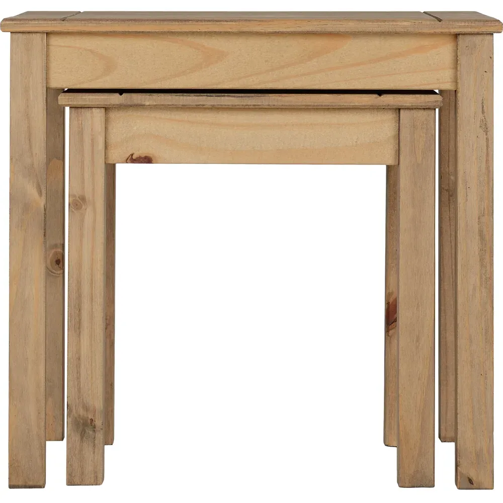 Panama Nest of Tables Set of 2 - Brown, Pine