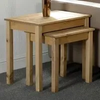 Panama Nest of Tables Set of 2 - Brown, Pine