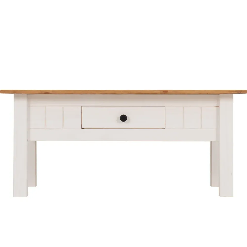 Panama Single Drawer Coffee Table - White, Pine