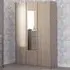 Paris 3 Door Mirror Wardrobe - Brown, Ash Effect
