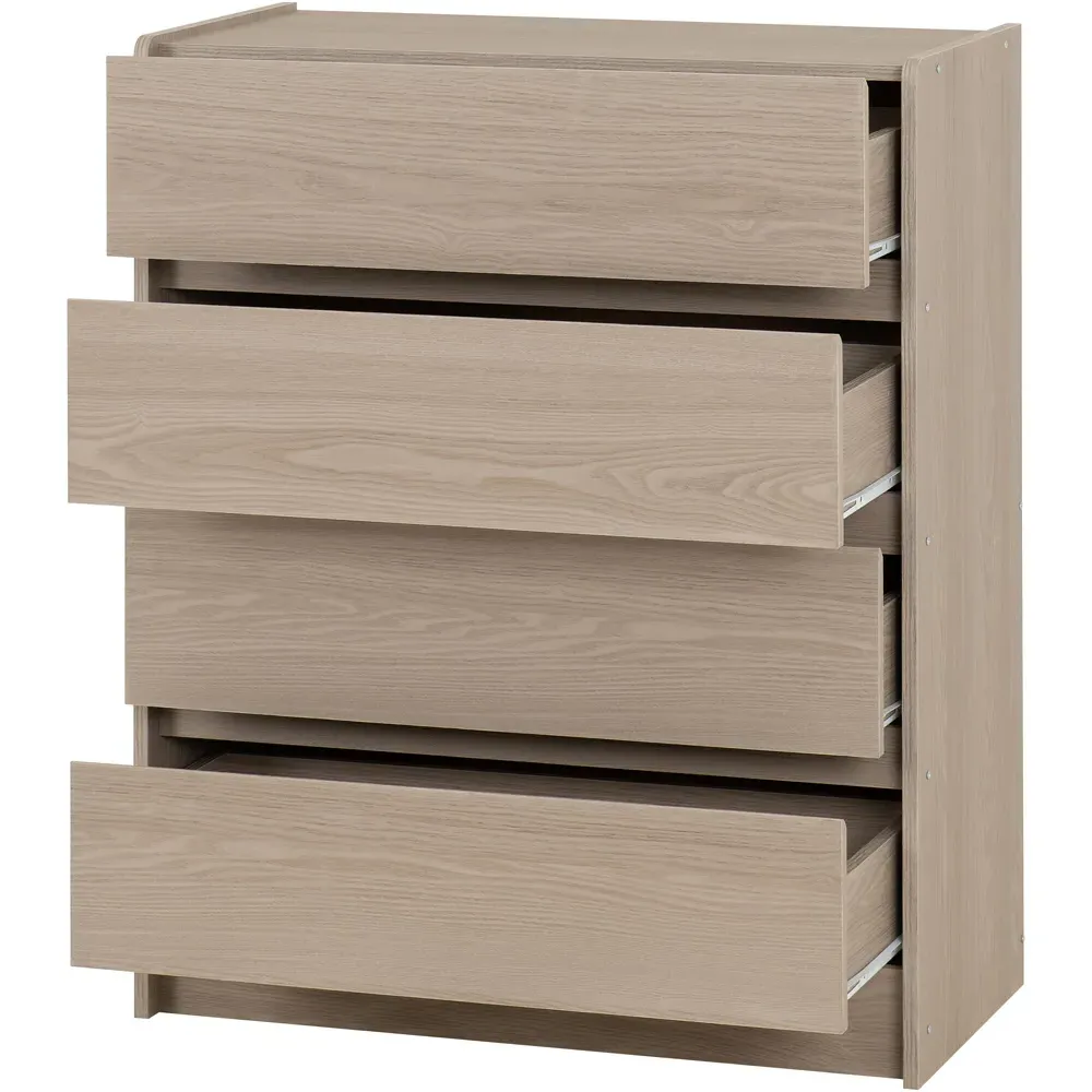 Paris 4 Drawer Chest of Drawers - Brown, Ash Effect