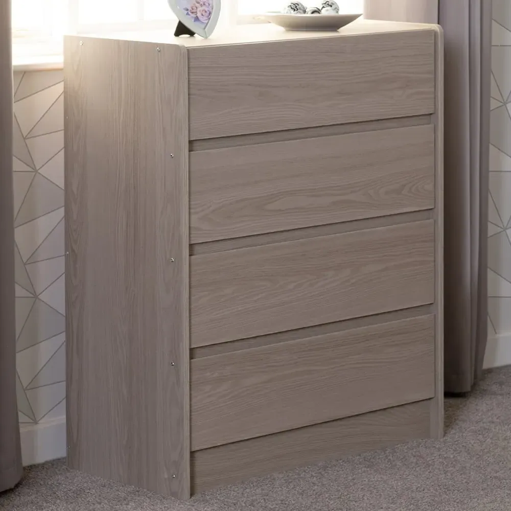 Paris 4 Drawer Chest of Drawers - Brown, Ash Effect