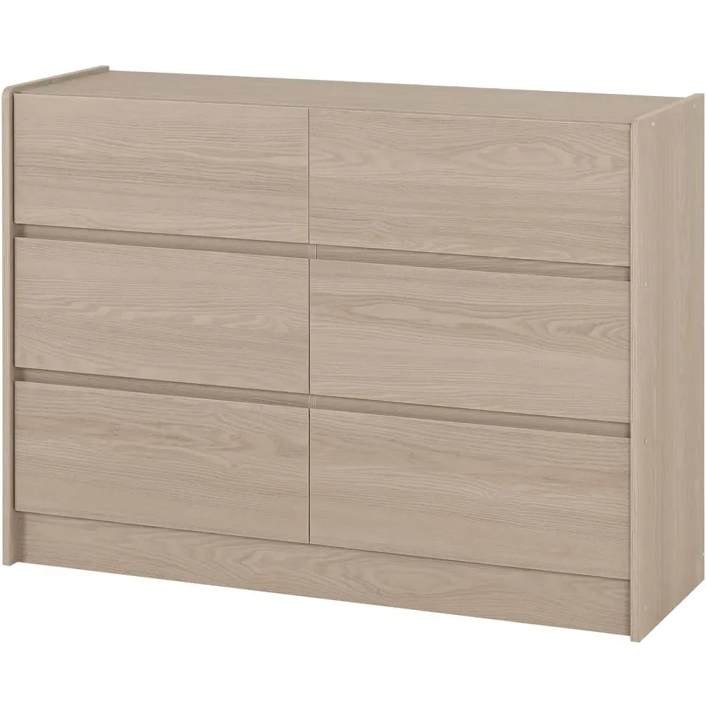 Paris 6 Drawer Chest of Drawers - Brown, Ash Effect