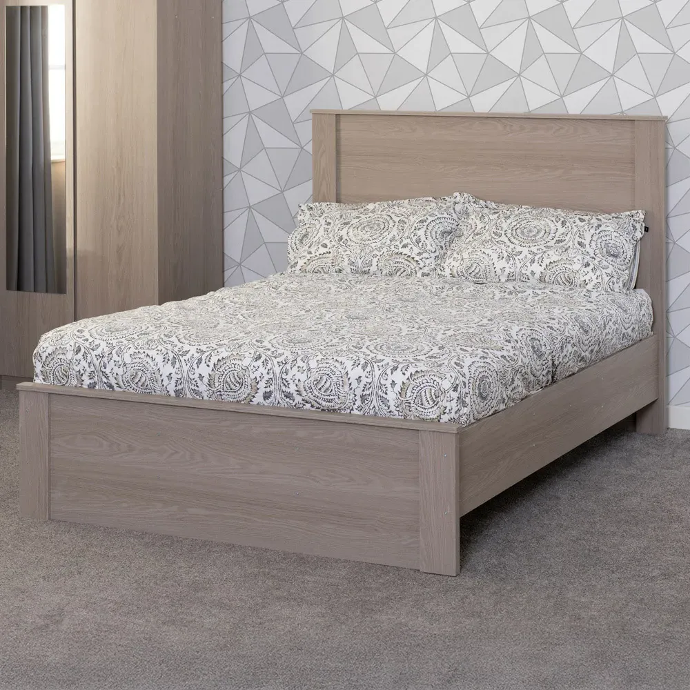Paris Double Bed - Brown, Ash Effect