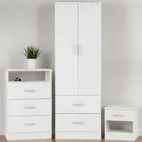 Polar 3 Piece Bedroom Furniture Set - White