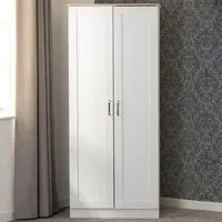 Portland 2 Door Wardrobe - White, Oak