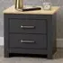 Portland 2 Drawer Bedside Table - Grey, Oak