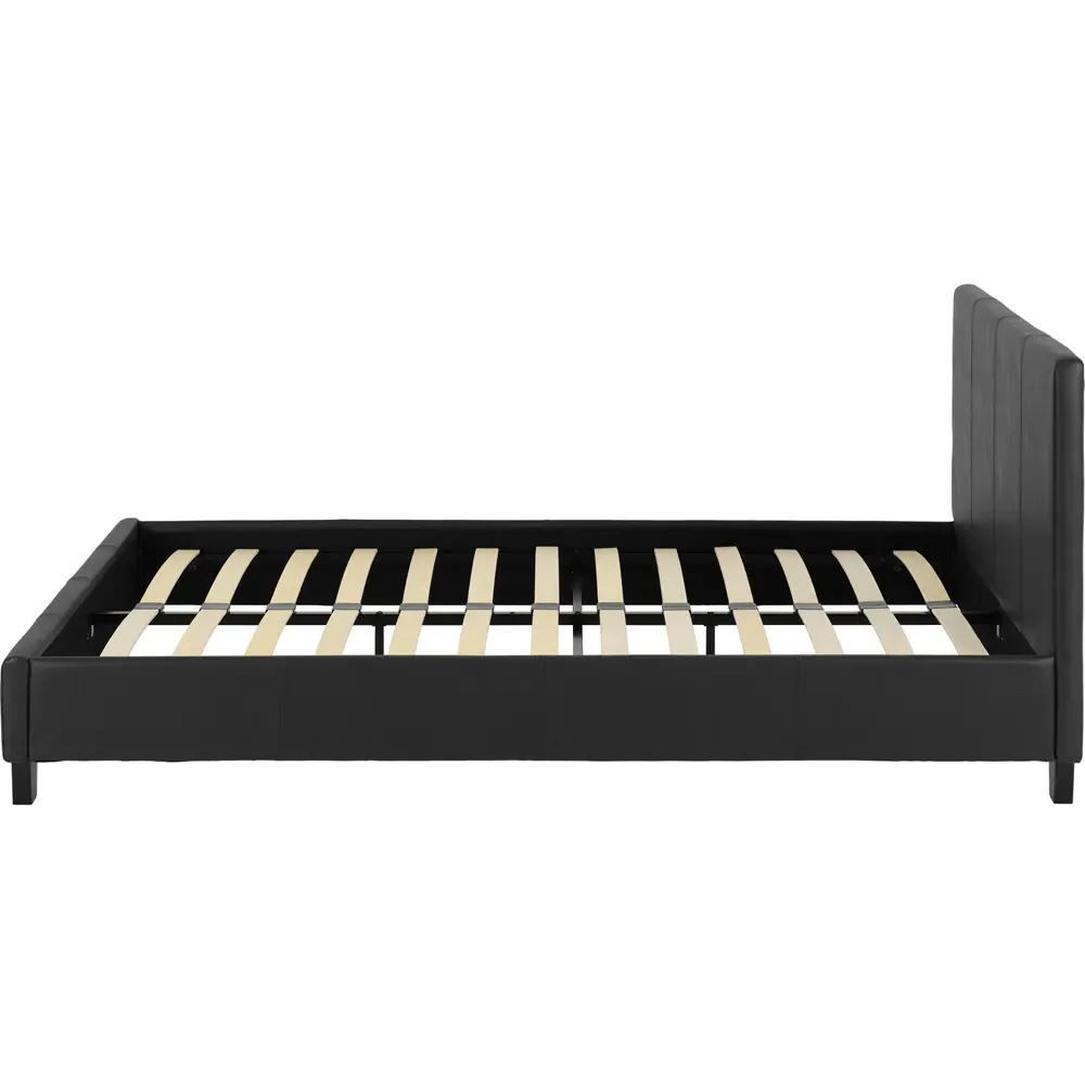 Prado Double Bed Frame - Black, Faux Leather