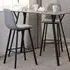 Quebec Bar Stool Set of 2 - Grey, Faux Leather
