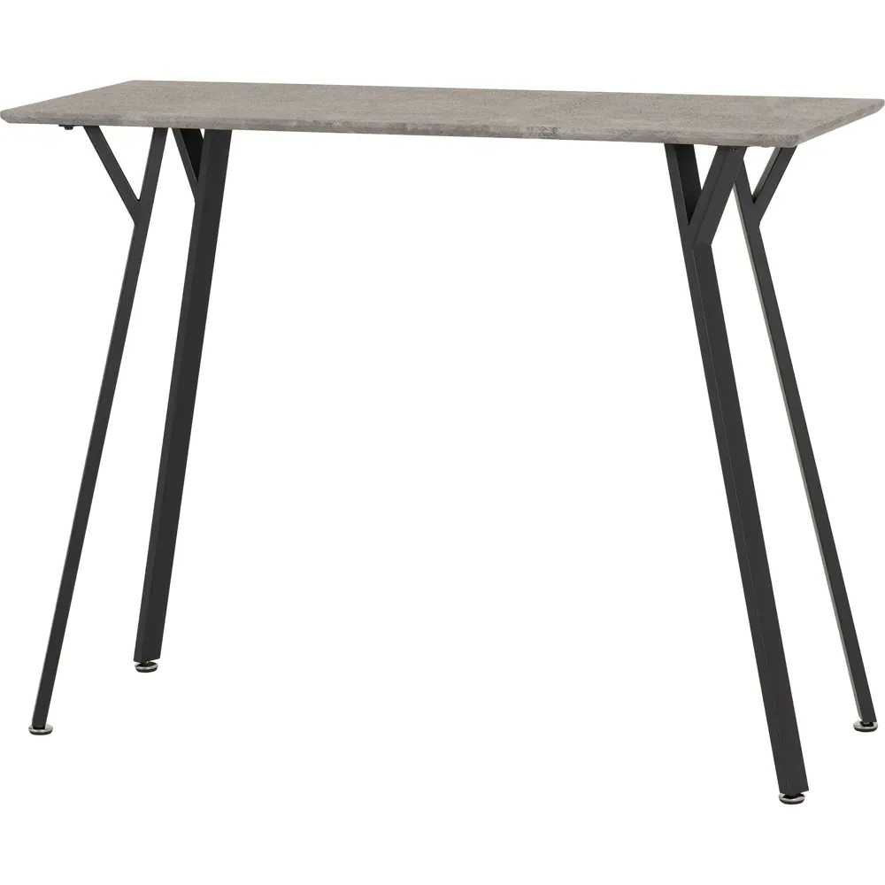 Quebec Bar Table - Black, Concrete Effect