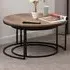 Quebec Round Nest of Tables Set of 2 - Brown, Oak Effect