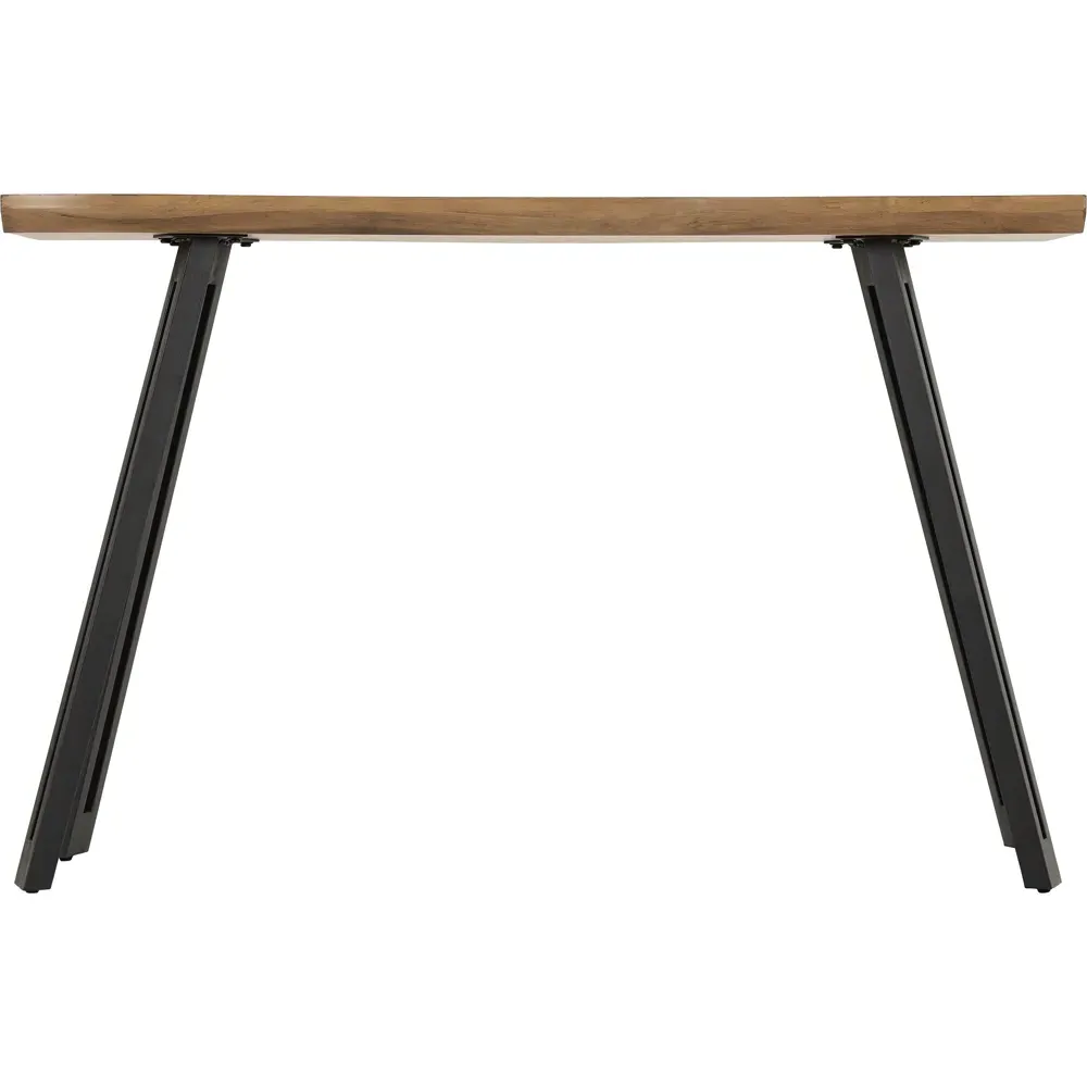 Quebec Wave Edge Console Table - Brown, Oak Effect