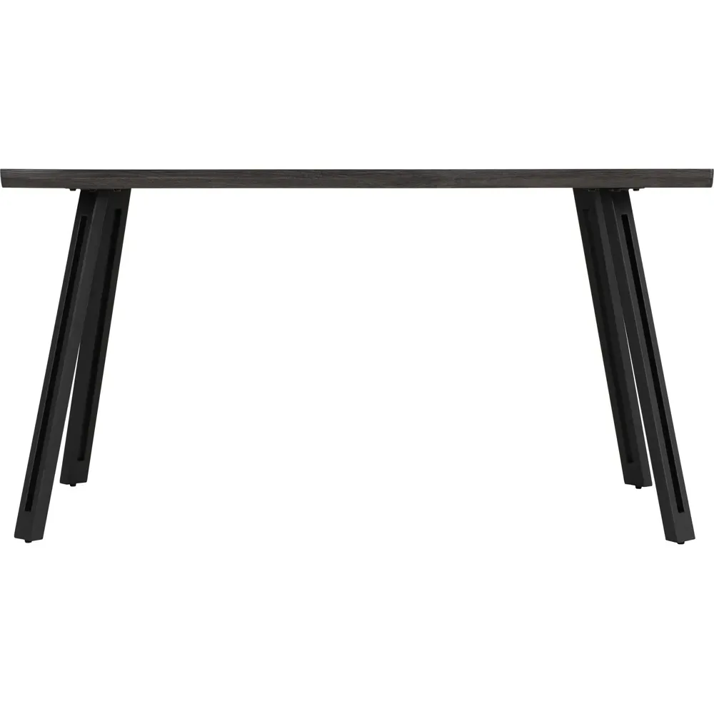 Quebec Wave Edge Dining Table - Black, Wood Grain