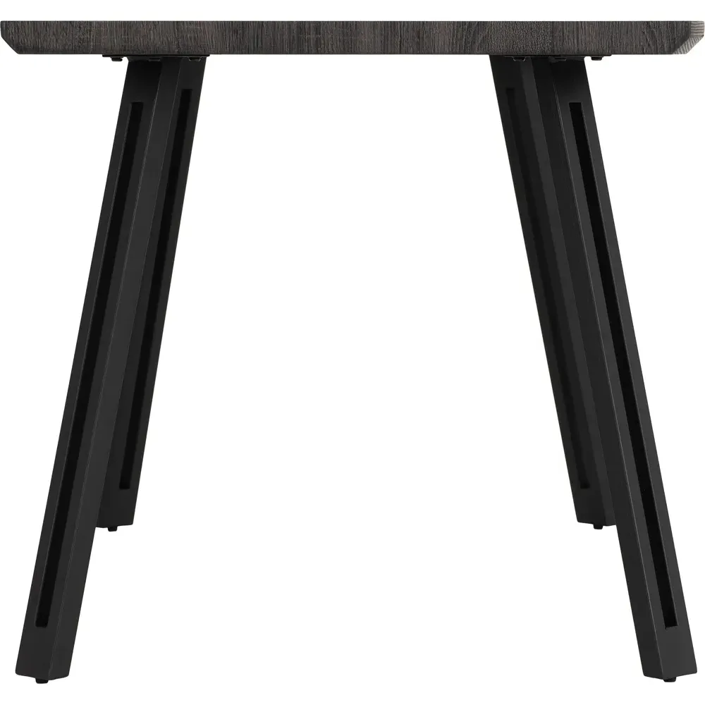 Quebec Wave Edge Dining Table - Black, Wood Grain