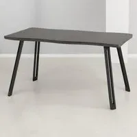 Quebec Wave Edge Dining Table - Black, Wood Grain