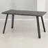 Quebec Wave Edge Dining Table - Black, Wood Grain