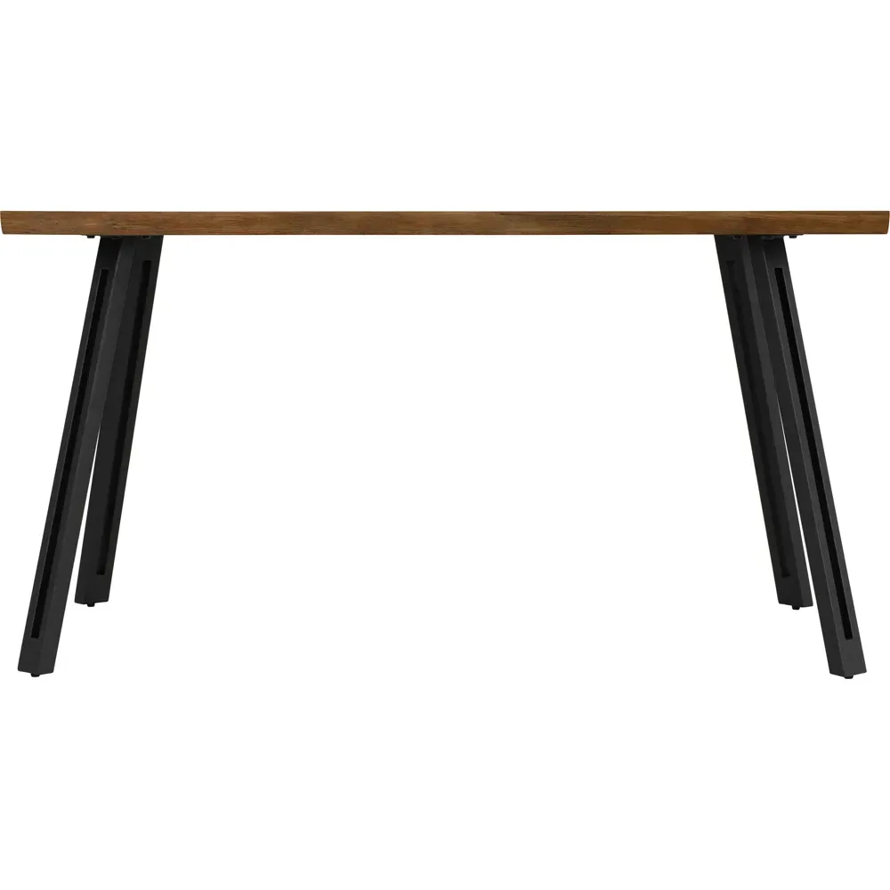 Quebec Wave Edge Dining Table - Brown, Oak Effect