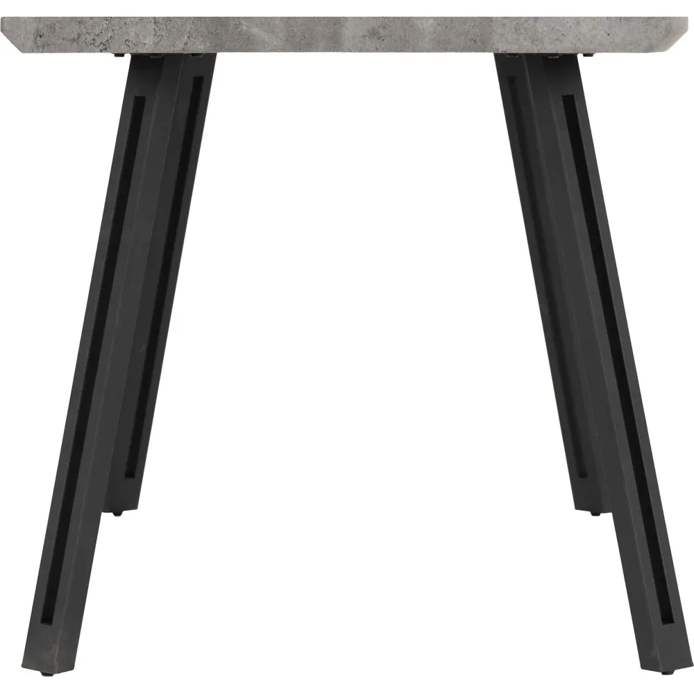 Quebec Wave Edge Dining Table - Grey, Concrete Effect