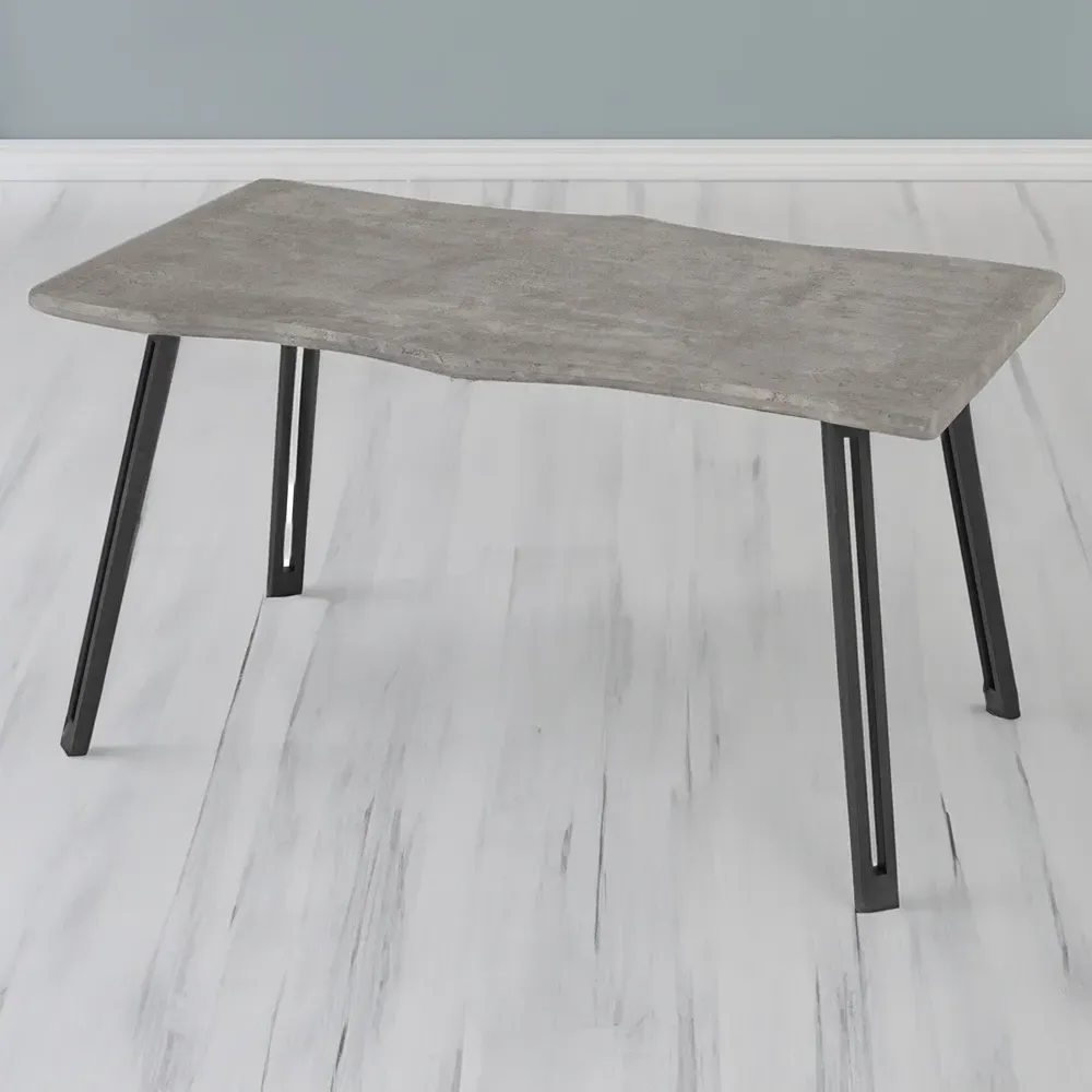 Quebec Wave Edge Dining Table - Grey, Concrete Effect