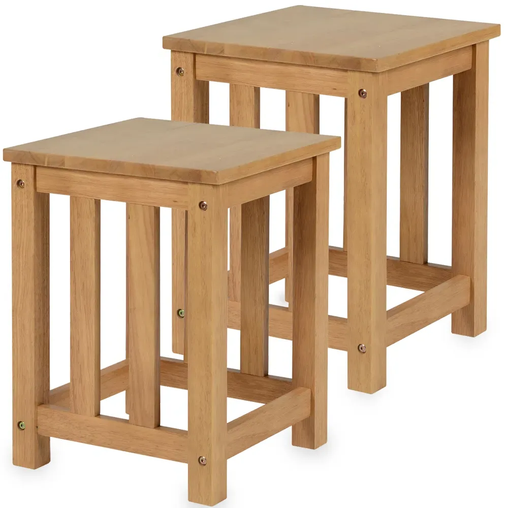 Richmond Oak Varnish Stool Set of 2 - Brown