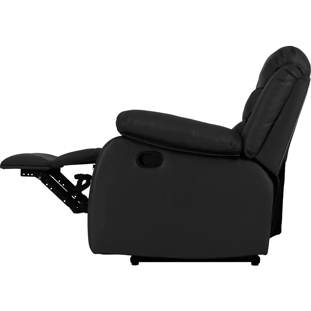 Roma 5-Seater Sofa Set with Recliners - Black, PU Leather