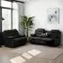 Roma 5-Seater Sofa Set with Recliners - Black, PU Leather