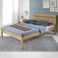 Ronan Double Bed - Brown, Waxed Pine