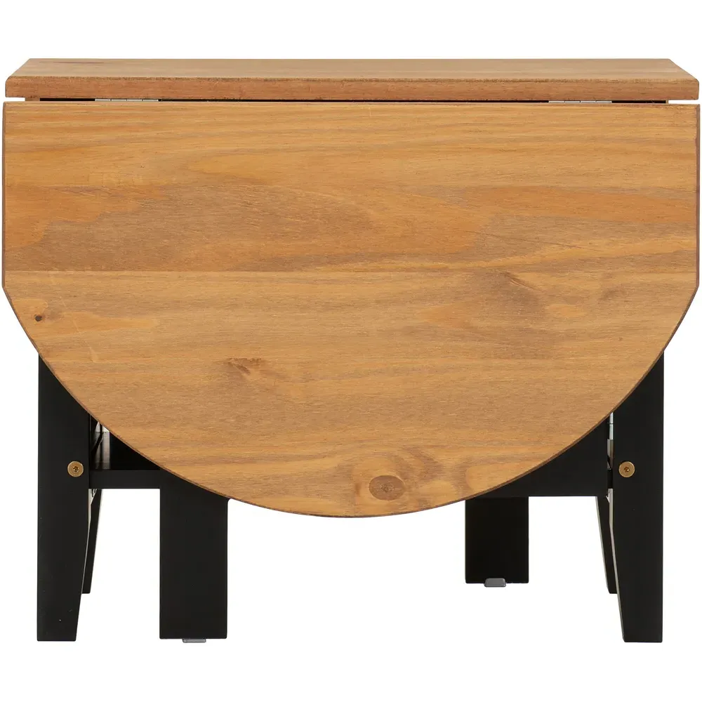 Santos Drop Leaf Coffee Table with Storage - Black, Pine