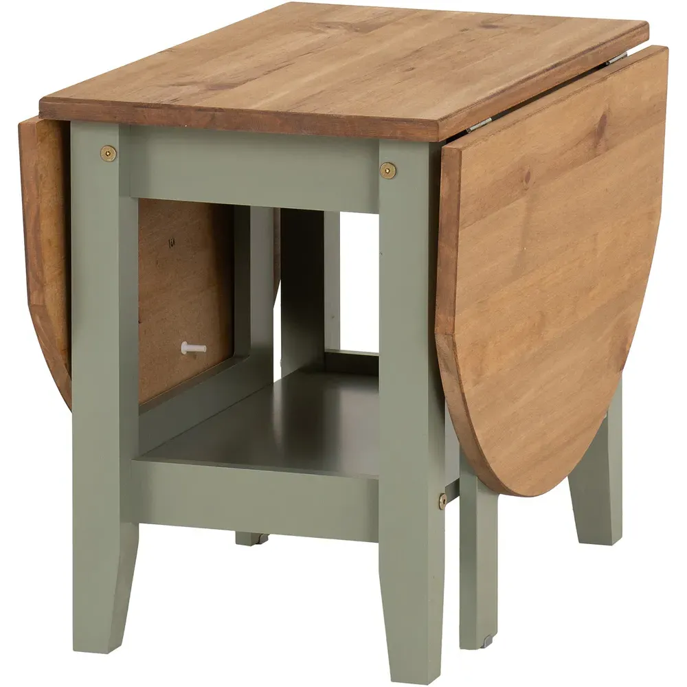 Santos Drop Leaf Coffee Table with Storage - Green, Pine