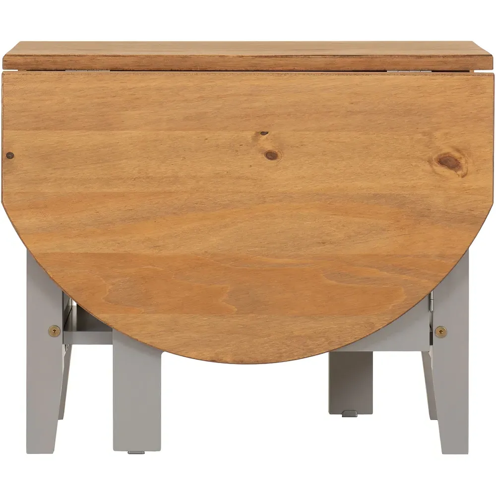 Santos Drop Leaf Coffee Table with Storage - Grey, Pine