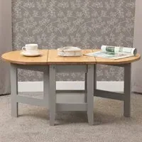 Santos Drop Leaf Coffee Table with Storage - Grey, Pine