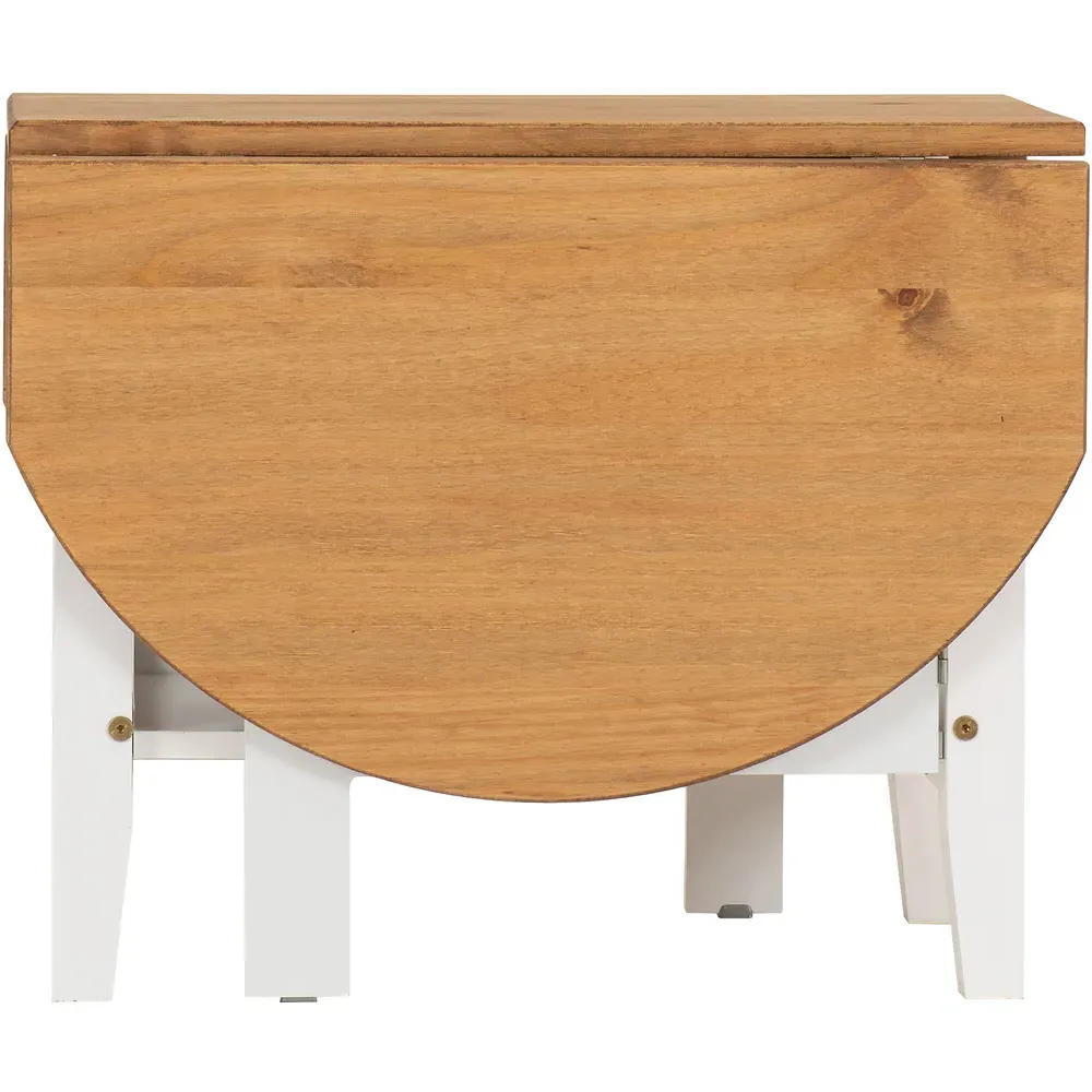 Santos Drop Leaf Coffee Table with Storage - White, Pine
