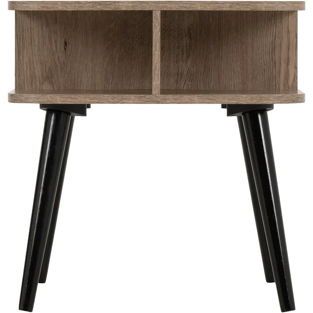 Saxton 2 Shelf Side Table - Grey, Oak Effect