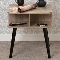 Saxton 2 Shelf Side Table - Grey, Oak Effect