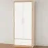 Seville 2 Door Single Drawer Wardrobe - White, Oak Effect