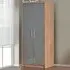 Seville 2 Door Wardrobe - Grey, Light Oak Veneer