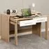 Seville 2 Drawer Slider Desk - White, Oak Effect